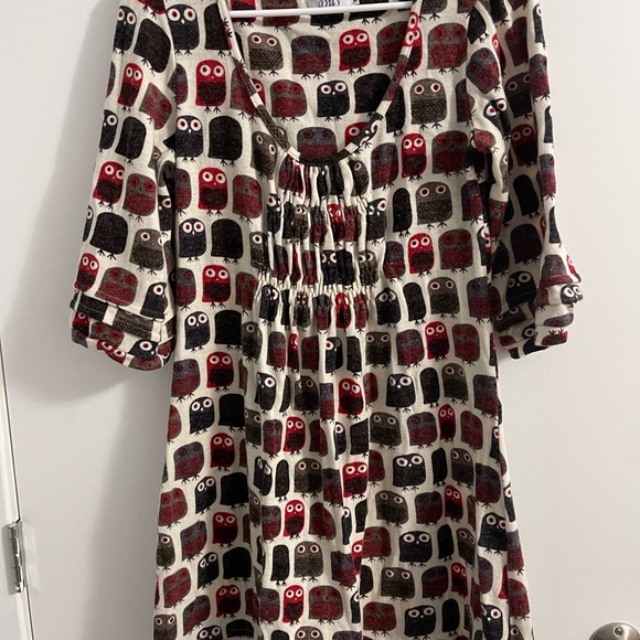 Dily Owl Print Sweater Dress - Picture 4 of 4